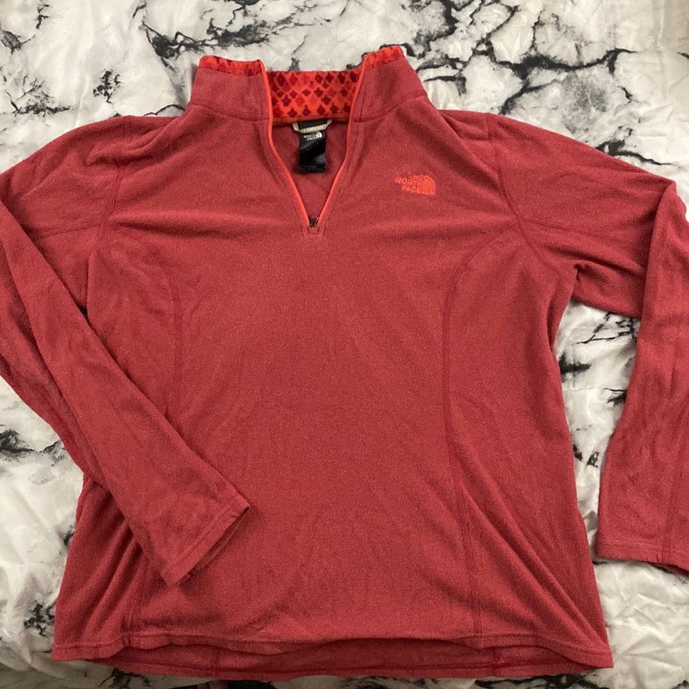 The North Face Pink and Peach partial-zip jacket